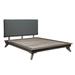 AllModern Catrice Solid Wood Low Profile Platform Bed Wood & Upholstered/ in Gray | 48 H x 82 W x 91 D in | Wayfair