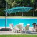 Arlmont & Co. Drex 98.4" Square Lighted Cantilever Umbrella Metal in Blue/Navy | 96.5 H x 98.4 W x 98.4 D in | Wayfair