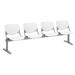 KFI Studios Kool 95" W Seat Tandem Seating w/ Metal Frame Plastic/Metal in Pink/White | 31 H x 95 W x 22 D in | Wayfair 2300BEAM4-BP08-SP07