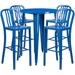 Latitude Run® Posey Round 4 - Person 35.25" Long Outdoor Dining Set Metal in Blue | 35.25 W x 35.25 D in | Wayfair 912A35298A1A4EFB9CAB79935AB6A515