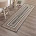 Brown/Gray 78 x 24 x 0.25 in Area Rug - Bayou Breeze Sawyer Mill Charcoal Creme Jute Rug W/Pad Cotton/Jute & Sisal | 78 H x 24 W x 0.25 D in | Wayfair