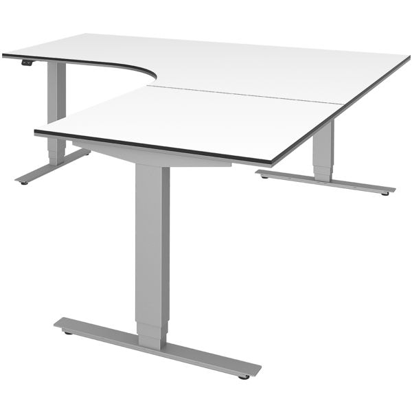 röhr Freiformschreibtisch rechts - elektrisch »Objekt Plus« 180 cm - ohne Aufbau weiß, 180x128x80 cm Image