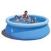 JLeisure 8 Ft x 25" Prompt Set Inflatable Outdoor Backyard Swimming Pool, Blue