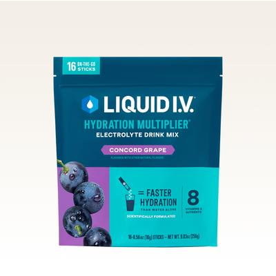 Liquid I.V. Concord Grape Powdered Hydration Multiplier® (64 Pack) - Powdered Electrolyte Drink Mix Packets