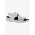 Extra Wide Width Women's Sutton Sandal by Drew in White Silver Combo (Size 8 WW)