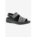 Wide Width Women's Sutton Sandal by Drew in Black Silver Combo (Size 8 W)