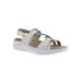 Wide Width Women's Serenity Sandal by Drew in White Blue Combo (Size 11 W)