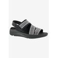 Wide Width Women's Sutton Sandal by Drew in Black Silver Combo (Size 7 1/2 W)