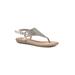 Women's London Thong Sandal by White Mountain in Gold Glitter Fabric (Size 11 M)