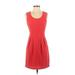 Forever 21 Casual Dress - Fit & Flare: Red Solid Dresses - Women's Size Small