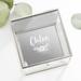 Personalization Mall Floral Reflections Personalized Silver Glass Jewelry Box Metal in Gray | 3 H x 3 W x 3 D in | Wayfair 32850-S