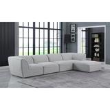 Gray Sectional - Wade Logan® Hollowayville 142" Wide Reversible Modular Corner Sectional w/ Ottoman Linen | 28.5 H x 142 W x 73 D in | Wayfair