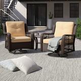 Lark Manor™ 3 Piece Rattan Seating Group w/ Cushions in Black | Outdoor Furniture | Wayfair 7AA8BDFB1ADC4A17A11936F4EFFCD143