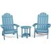 Rosecliff Heights Bowlus Folding Adirondack Chair w/ Table Plastic/Resin/ in Blue | 37.99 H x 31.89 W x 22.04 D in | Wayfair