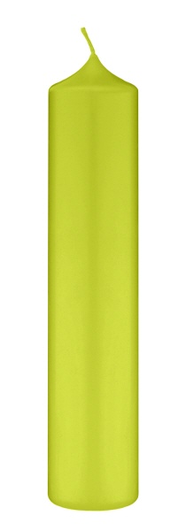 Kopschitz Kerzen lange schlanke Altarkerzen, Kaminkerzen Lime Grün 300 x Ø 40 mm, 4 Stück, Kerzen mit Dornbohrung in RAL Kerzengüte Qualität Image