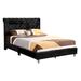 LYKE Home Black Micro Suede Tufted Upholstered Full Bed