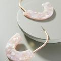 Anthropologie Jewelry | Anthropologie (B)Baublebar Faith Hoop Earrings | Color: Gold/Pink | Size: Os