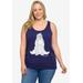 Plus Size Women's Disney Eeyore Tank Top Shirt Indigo Blue T-Shirt by Disney in Navy (Size 2X (18-20))