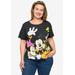 Plus Size Women's Disney Mickey Mouse & Crew Cropped T-Shirt Gray T-Shirt by Disney in Grey (Size 4X (26-28))
