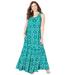 Plus Size Women's Halter Maxi Dress by Catherines in Waterfall Floral Geo (Size 0X)