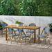 Pepple Outdoor Acacia Wood and Wicker Dining Set by Christopher Knight Home