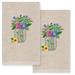 Authentic Hotel and Spa Country Bouquet - Embroidered Luxury 100% Turkish Cotton Hand Towel (Set of 2)