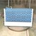 Coach Bags | Coach Blue/Cream Leather Coin Purse With Key Ring. Excellent Used Condition. | Color: Blue/Cream | Size: Os