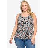 Plus Size Women's Disney Minnie Mouse Tank Top Shirt All-Over Print Red T-Shirt by Disney in Grey (Size 3X (22-24))
