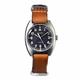 W 10 Tonneau Watch Homage RAF British Army Watch Stainless Steel NH38 Automatic Vintage Wrist Watch for Men, brown NA strap