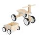 Navaris Wooden Toddler Bike with Trailer - Wood 4-Wheel Bicycle for Toddlers with Wagon - Ride-On Balance Bike Children's Toy for Boys and Girls 18M+