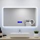 1200x700mm Bathroom Large Bluetooth Mirrors with LED Lights Clock Display Anti Fog 3x Magnifying Illuminated Dimmable Wall Mounted Smart Mirror