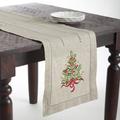 Christmas Tree Embroidered Table Runner - Saro Lifestyle 60041.N1654B