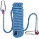 Corde d'Escalade Corde de Sécurité 10 mm avec 2 Mousquetons pour Alpinisme Sauvetage - 20m Bleu