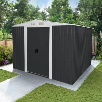 Geräteschuppen aus verzinktem Stahl bohio Größe: xxl Gerätehaus Metall Gartenhaus Metallschuppen Image