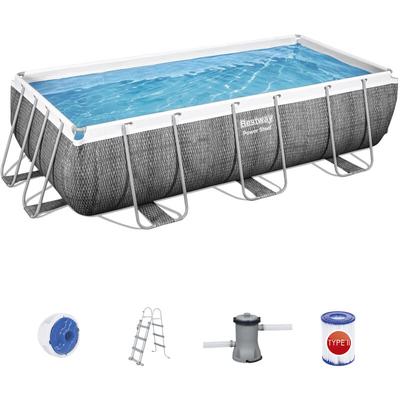 56721 Frame Pool Power Steel Swimmingpool 404x201x100cm Komplett-Set - Bestway