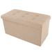 Lavish Home 30-Inch Foldable Storage Tufted Ottoman with Removable Lid