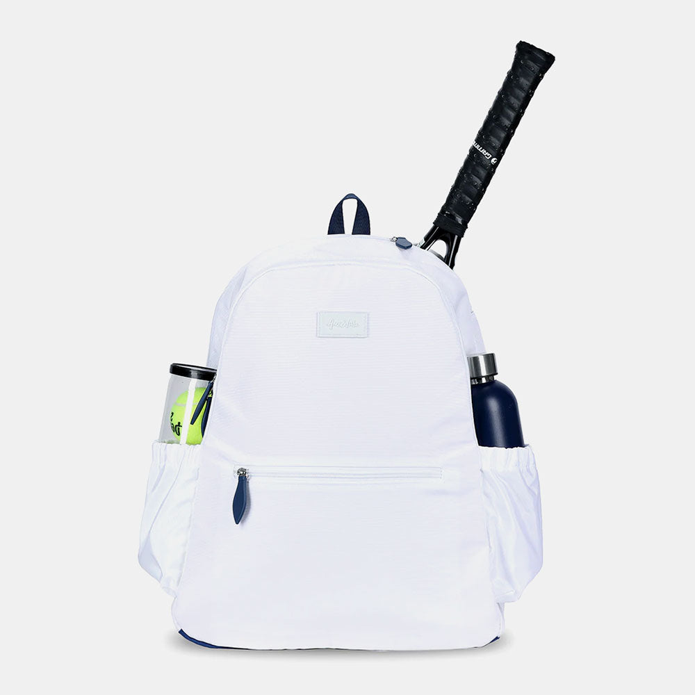 Ame & Lulu Courtside Tennis Backpack 2.0 Tennis Bags White/Navy