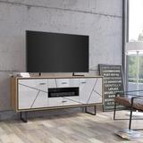 Meble Furniture TV Stand for TVs up to 75" Wood in Brown | 29.2 H x 65.7 W x 15.7 D in | Wayfair BRAVO-TV-OAKWHITE