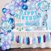 MMTX 106 Piece Frozen Birthday Air Balloon Garland Decoration Kit in Blue/Indigo/White | 9.21 W x 2.41 D in | Wayfair ZLNQ0030_1