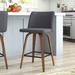 Wade Logan Gracen 26" Counter Stool Wood/Upholstered in Blue | 35 H x 18 W x 19.75 D in | Wayfair 2981FF8B64B14CA2941CE714BC6932B3