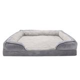 FurHaven Velvet Waves Perfect Comfort Sofa Bed Metal in Gray | 10 H x 40 W x 32 D in | Wayfair 48549537