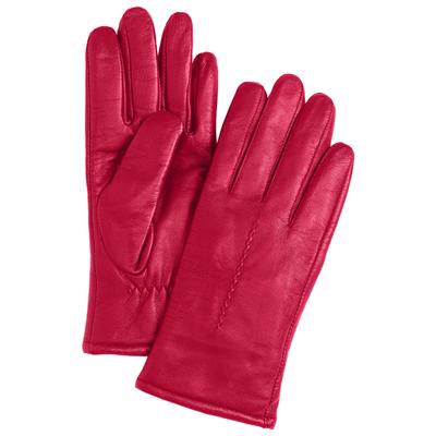 Women's Leather Gloves by Accessories For All in Classic Red (Size 8)