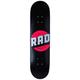 RAD Unisex – Erwachsene Solid Logo Skateboard, Schwarz/Rot, 7.75"