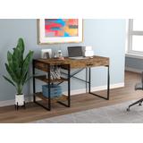 "Computer Desk 47.65""Long/Brown Reclaimed Wood with 1 Drawer 2 Shelves and Black Metal for Home Office and Small Spaces. Ideal for writing, gaming, study, work from home. - Safdie & Co 81145.Z.07"