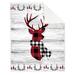 Throw Printed Photoreal Sherpa Reversible Buffalo Plaid Deer Shield - Safdie & Co 65407.ECZ.04