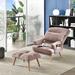 Lounge Chair - George Oliver 29.52" Wide Tufted Lounge Chair & Ottoman Fabric in Pink/Brown | 37 H x 29.52 W x 33.46 D in | Wayfair