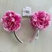 Disney Accessories | Disney Peony Flower Minnie Ears Headband | Color: Green/Pink | Size: Os