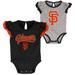 Girls Newborn & Infant Black/Heathered Gray San Francisco Giants Scream Shout Two-Pack Bodysuit Set