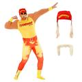 Morph Hulk Hogan Costume, Hulk Hogan Fancy Dress, Hulk Hogan Costume Adult, WWE Costume Adult, WWE Fancy Dress, WWE Halloween Costume, WWE Wrestler Fancy Dress L