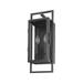17 Stories Dametrious Black 2 - Bulb Outdoor Wall Lantern Glass/Metal/Steel in Black/Gray | 18.5 H x 7 W x 5.5 D in | Wayfair
